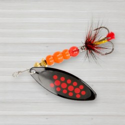 Блешня обертова ZEOX Reactive Long № 3, 10г, колір 010 Black-Red Dot